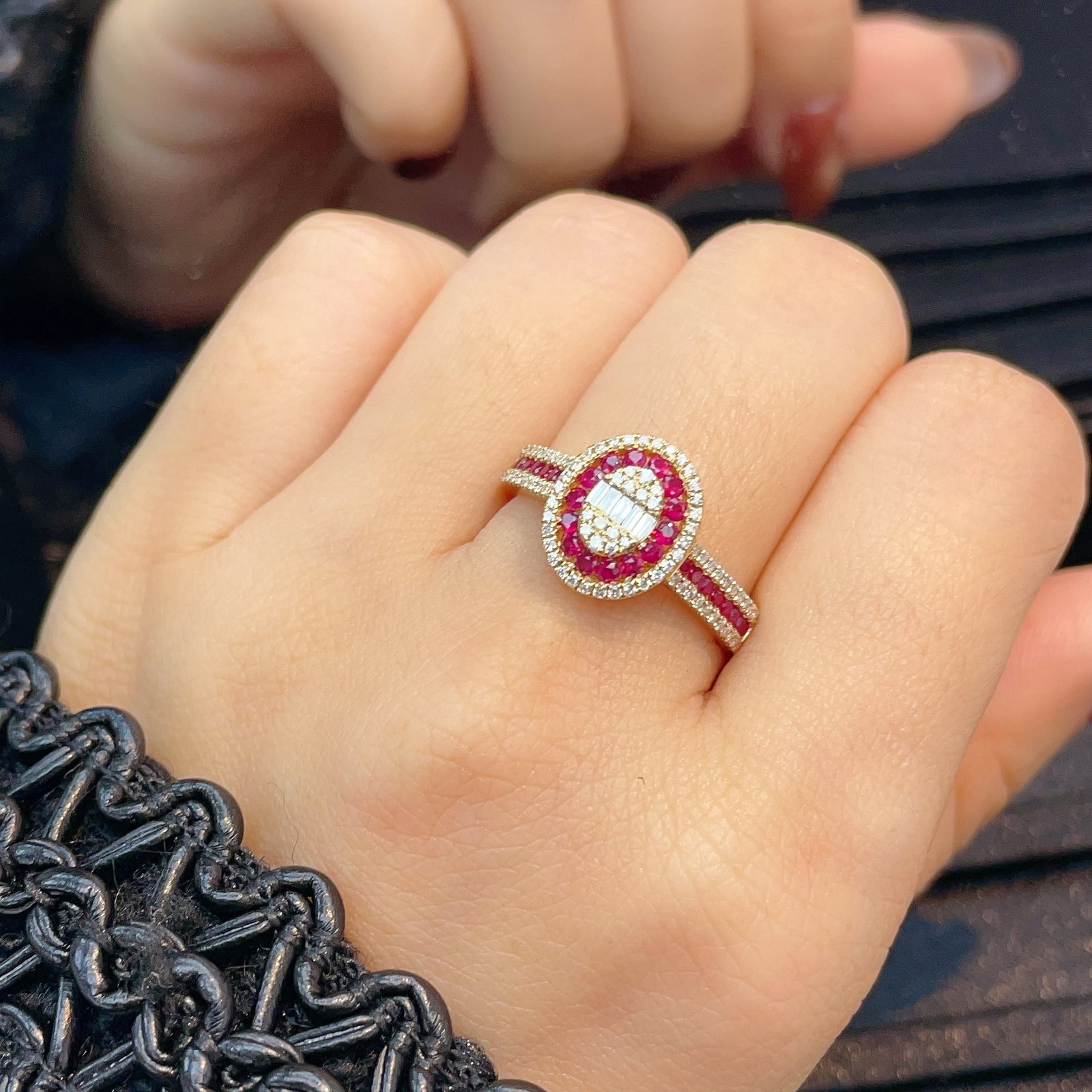 14k Gold 0.79 Ctw Natural Ruby & Diamond Ring - 4