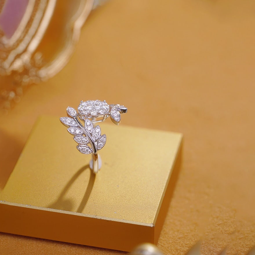 14k Gold 0.75 Ct Natural H Diamond Ring - 3