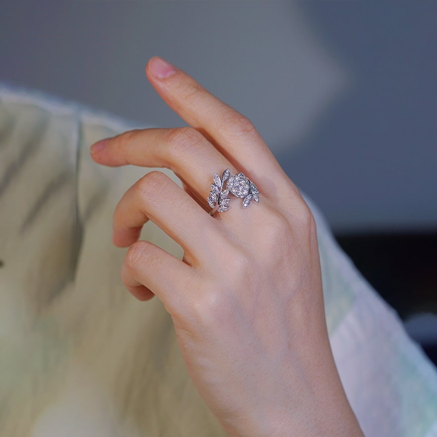 14k Gold 0.75 Ct Natural H Diamond Ring - 4