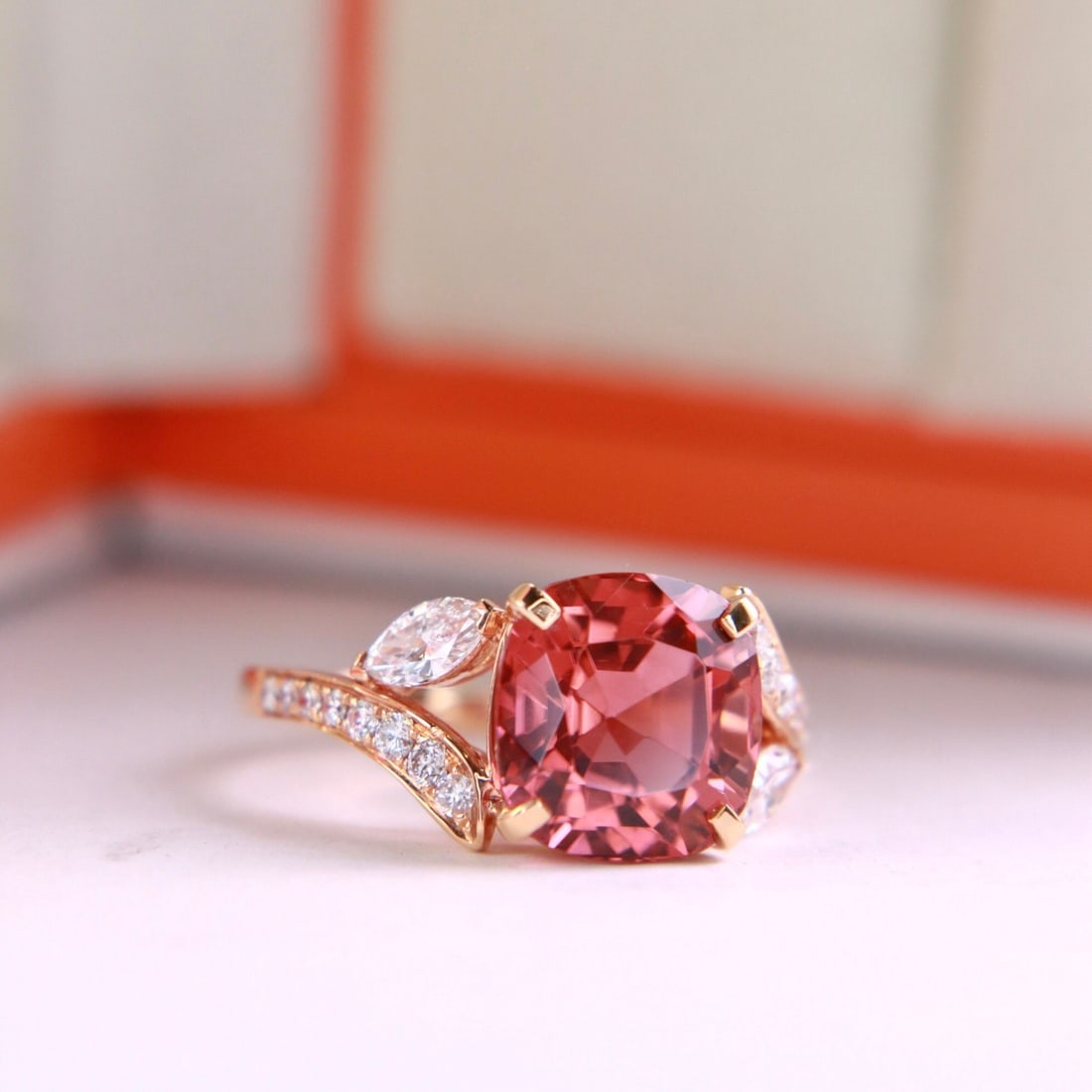 14k Gold 4.81 Ctw Natural Tourmaline & Diamond Ring - 2