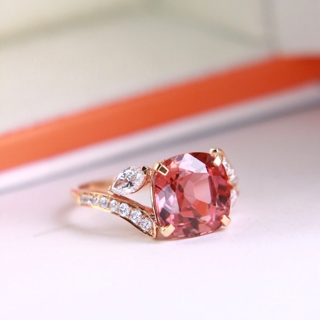 14k Gold 4.81 Ctw Natural Tourmaline & Diamond Ring - 4