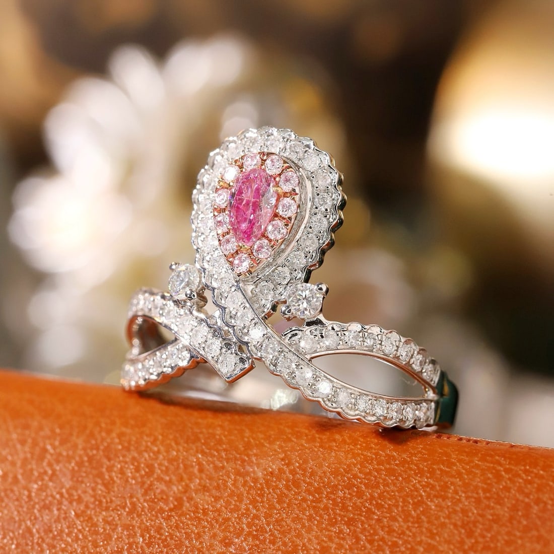 14k Gold 0.56 Ctw Natural Pink Diamond & Diamond Ring - 3