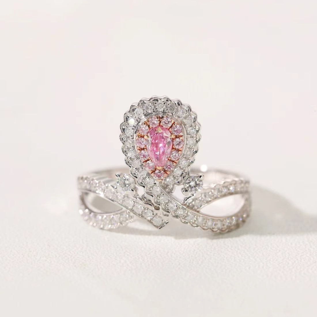 14k Gold 0.56 Ctw Natural Pink Diamond & Diamond Ring - 6