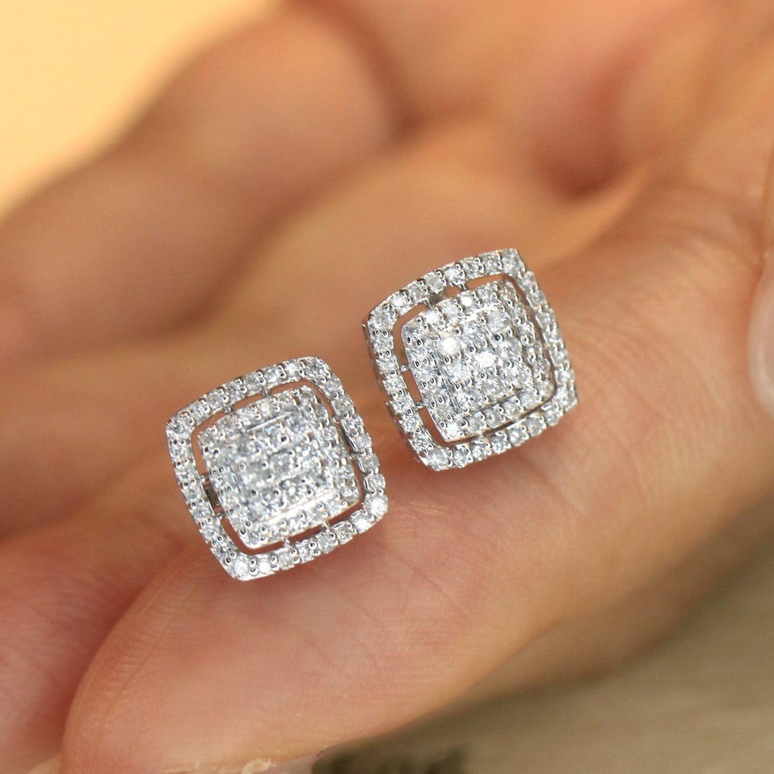 14k Gold 0.5 Ct Natural H Diamond Earrings - 3