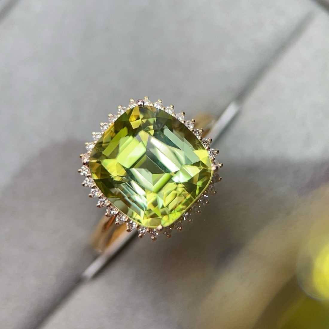 14k Gold 6.91 Ctw Natural Tourmaline & Diamond Ring - 5