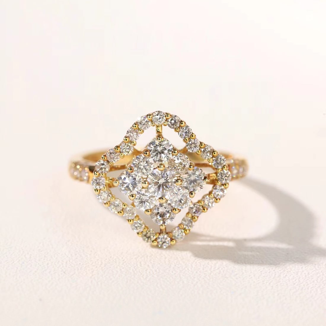 14k Gold 1.10 Ct Natural H Diamond Ring - 2