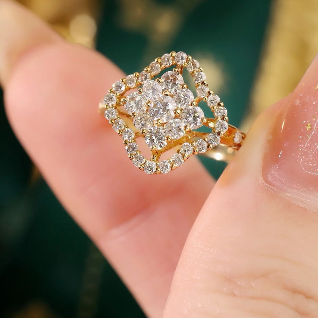 14k Gold 1.10 Ct Natural H Diamond Ring - 7