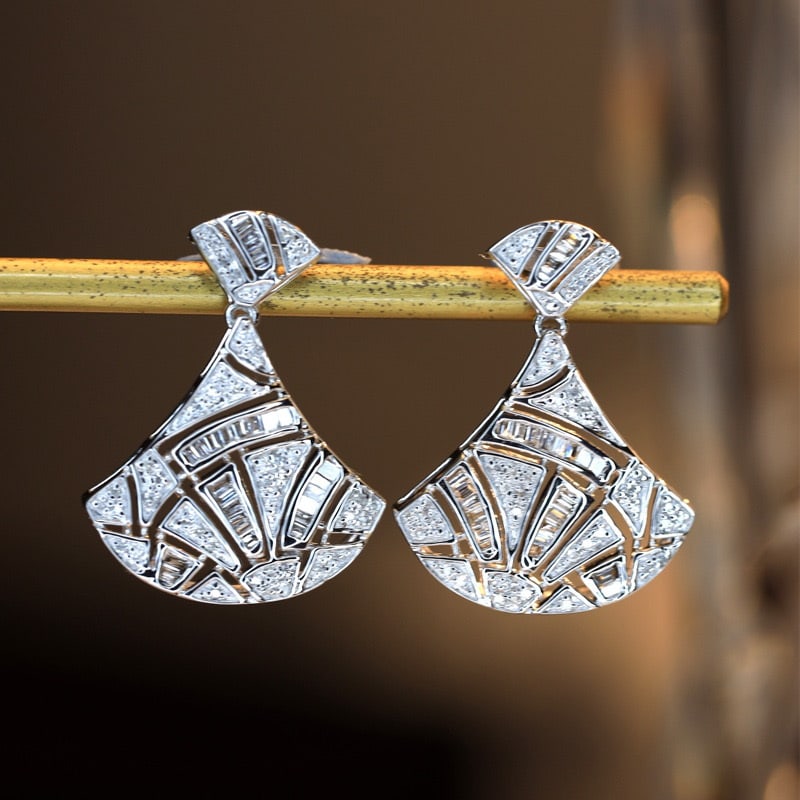14k Gold 0.8 Ct Natural H Diamond Earrings - 3