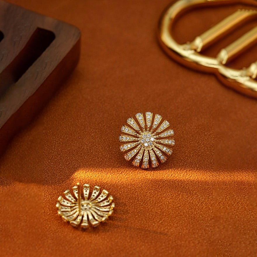 14k Gold 0.80 Ct Natural H Diamond Earrings - 2