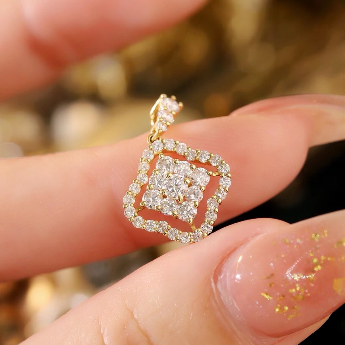 14k Gold 1.00 Ct Natural H Diamond Pendant( Without Chain ) - 3