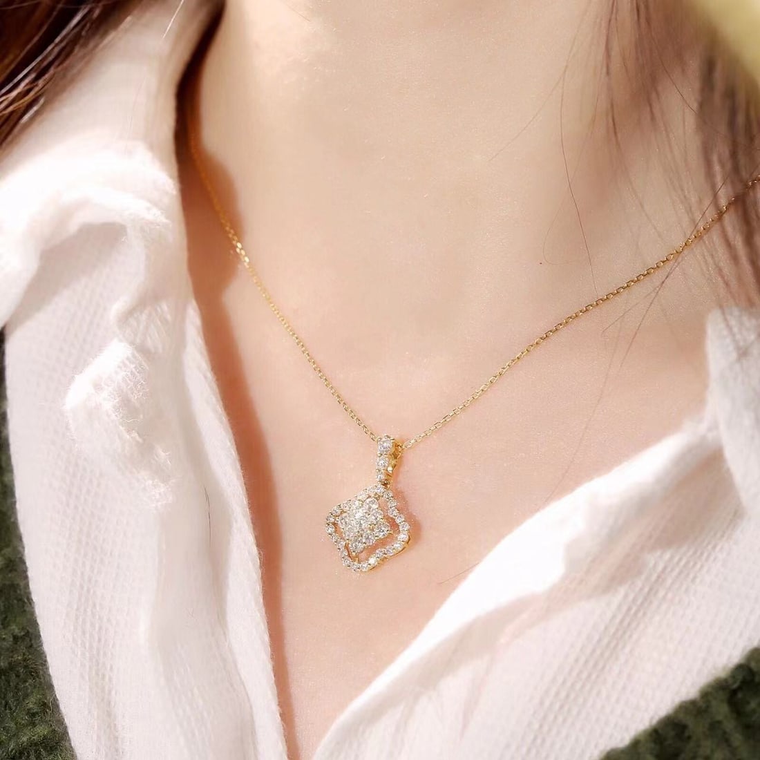 14k Gold 1.00 Ct Natural H Diamond Pendant( Without Chain ) - 7