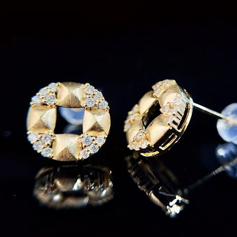 14k Gold 0.28 Ct Natural H Diamond Earrings - 4