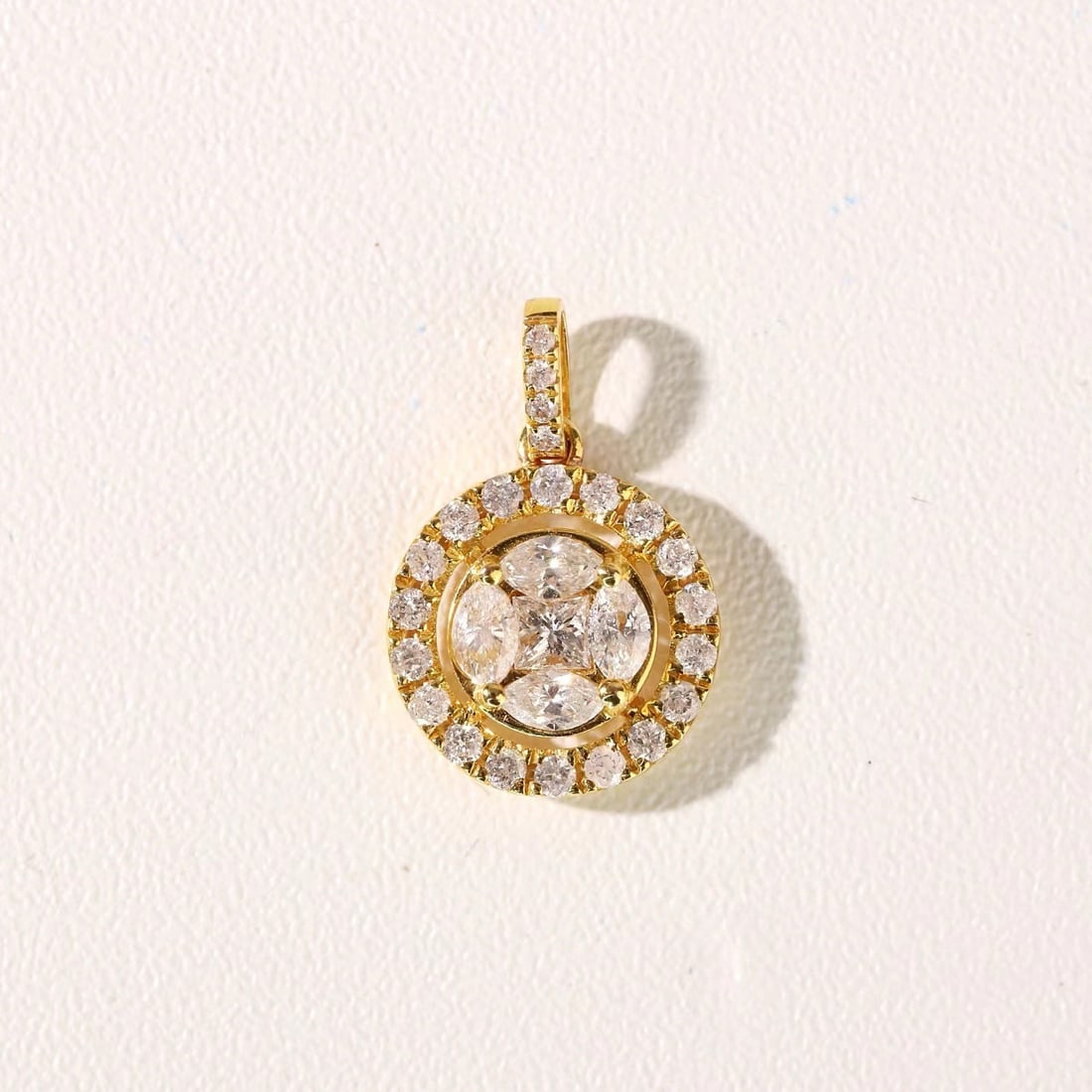14k Gold 0.60 Ct Natural H Diamond Pendant( Without Chain ) - 3