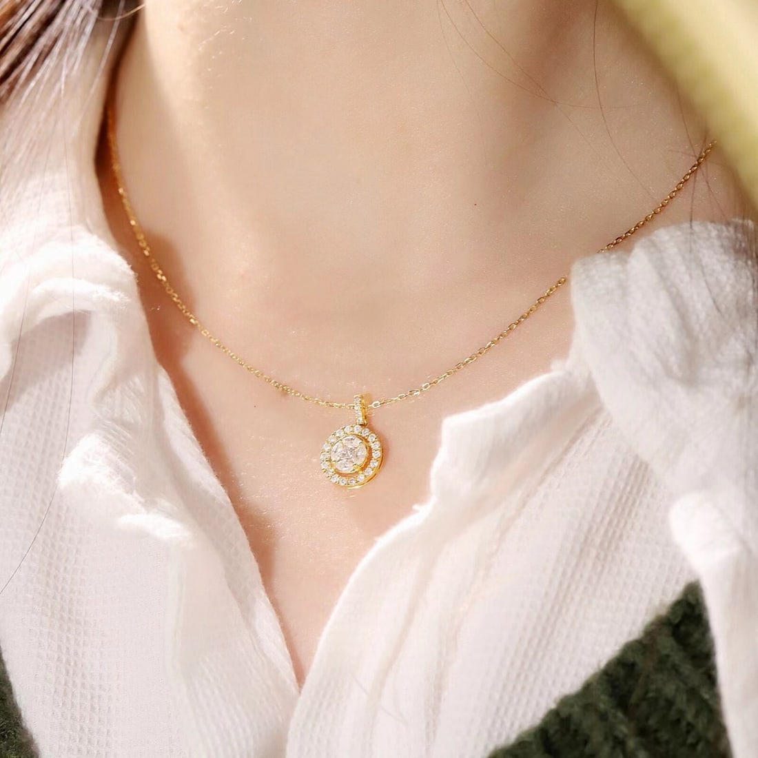 14k Gold 0.60 Ct Natural H Diamond Pendant( Without Chain ) - 4