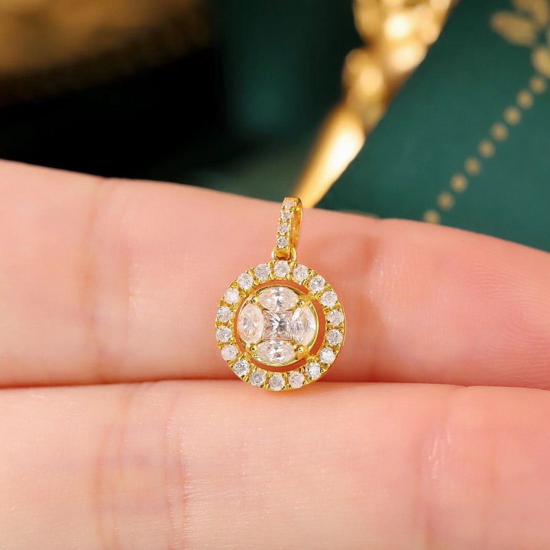 14k Gold 0.60 Ct Natural H Diamond Pendant( Without Chain ) - 6