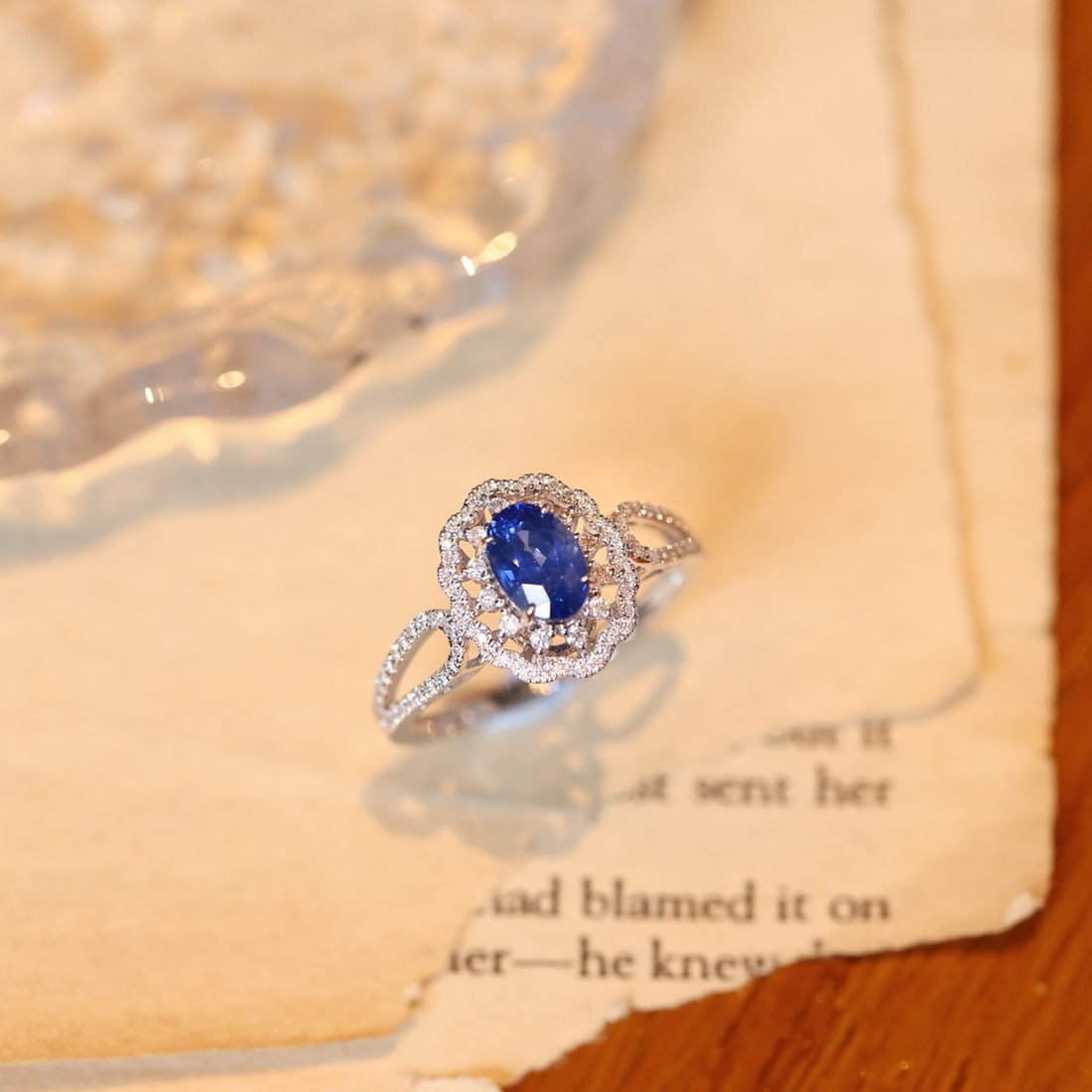 14k Gold 1.81 Ctw Natural Sapphire & Diamond Ring - 2