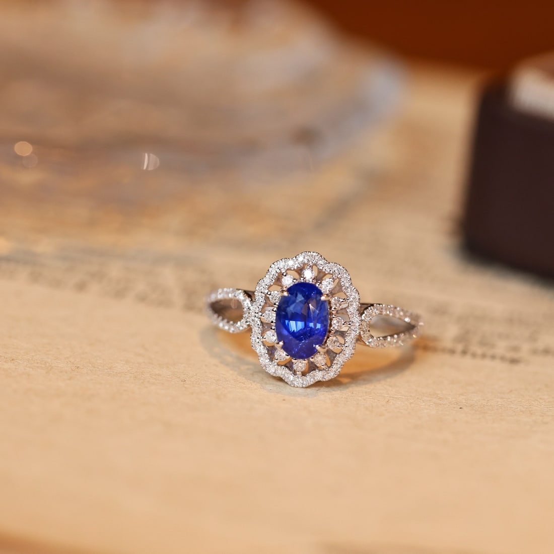 14k Gold 1.81 Ctw Natural Sapphire & Diamond Ring - 7