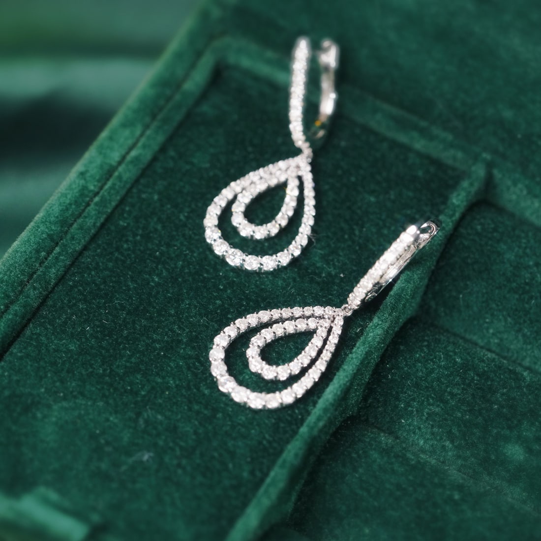 14k Gold 1.28 Ct Natural H Diamond Earrings - 5