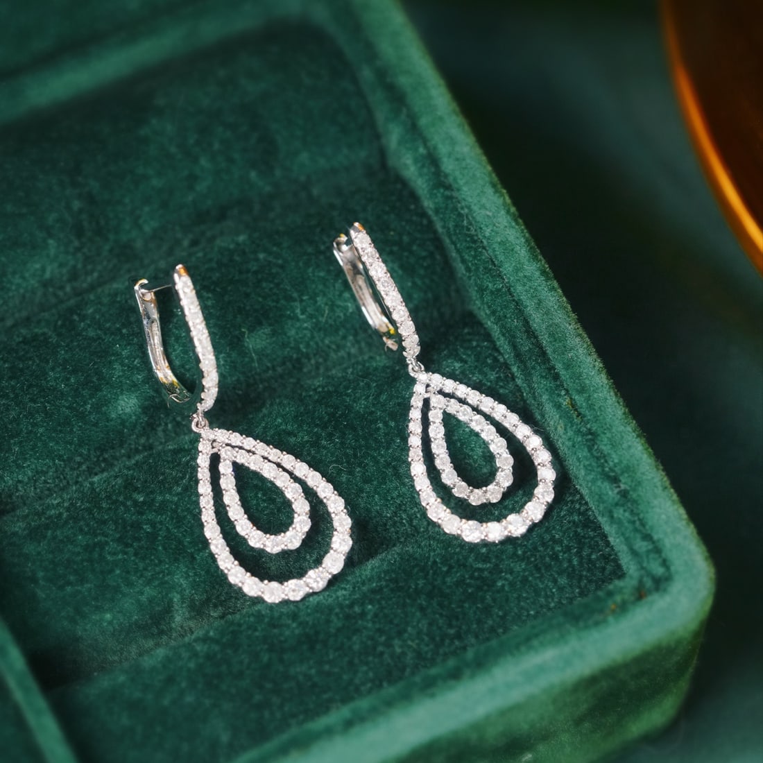 14k Gold 1.28 Ct Natural H Diamond Earrings - 9