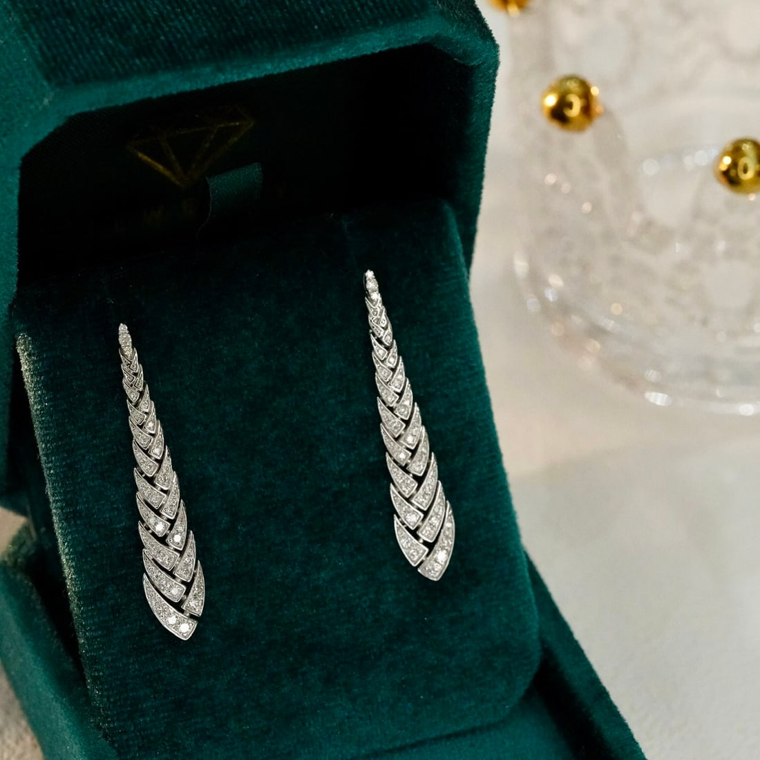 14k Gold 0.68 Ct Natural H Diamond Earrings - 2