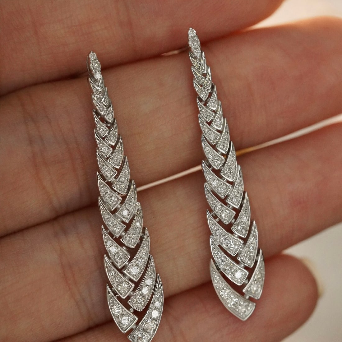 14k Gold 0.68 Ct Natural H Diamond Earrings - 3