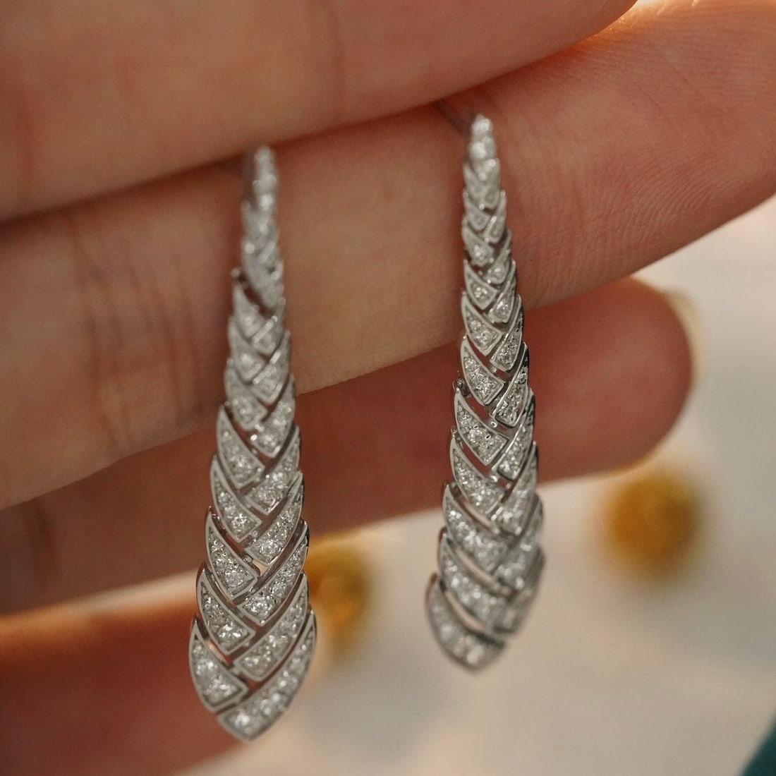 14k Gold 0.68 Ct Natural H Diamond Earrings - 6