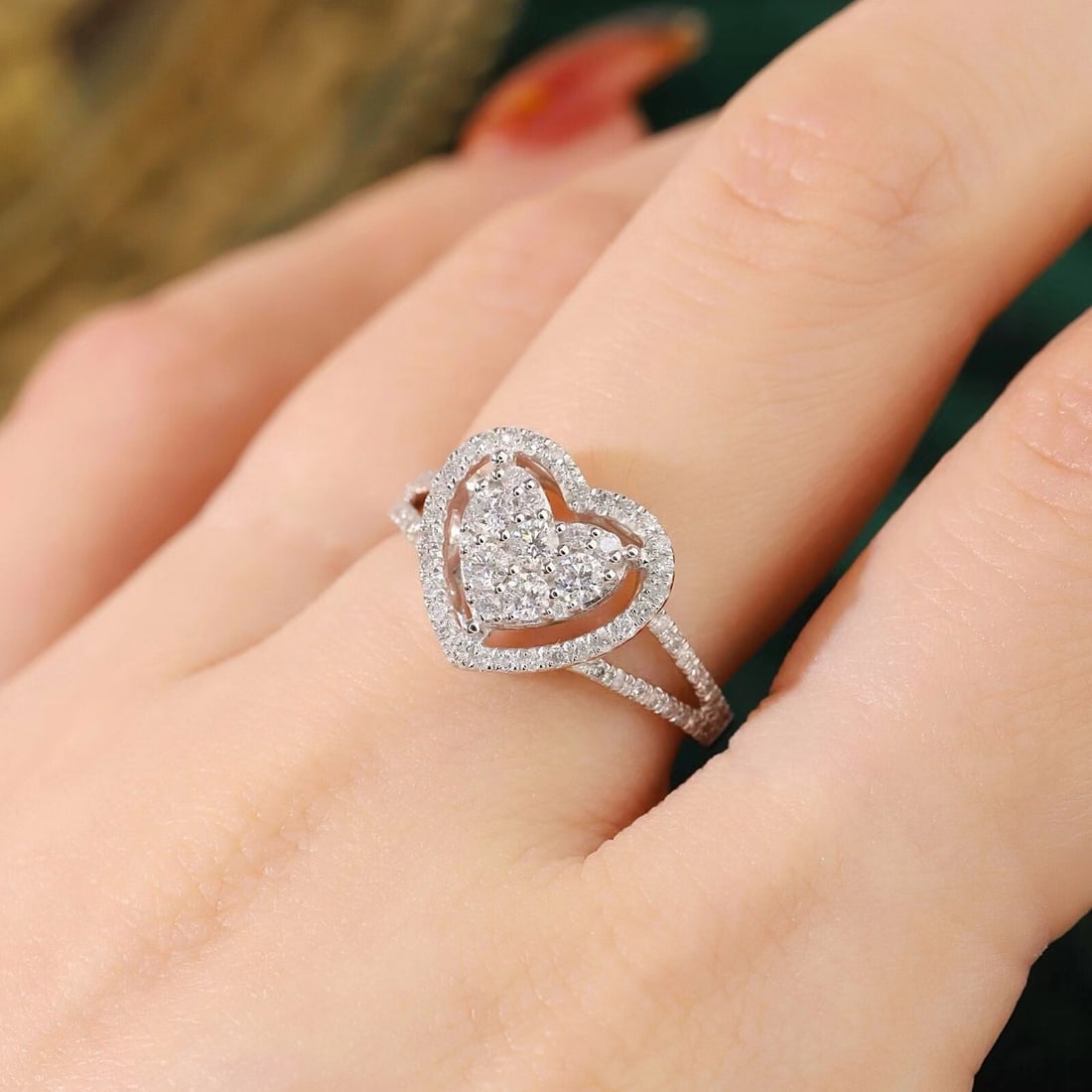 14k Gold 0.75 Ct Natural H Diamond Ring - 2