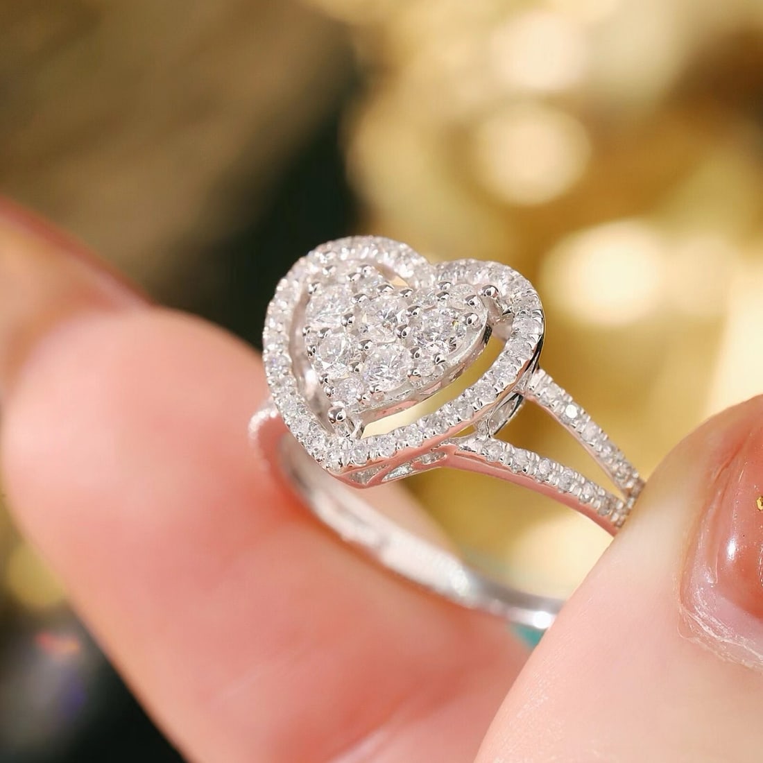 14k Gold 0.75 Ct Natural H Diamond Ring - 7