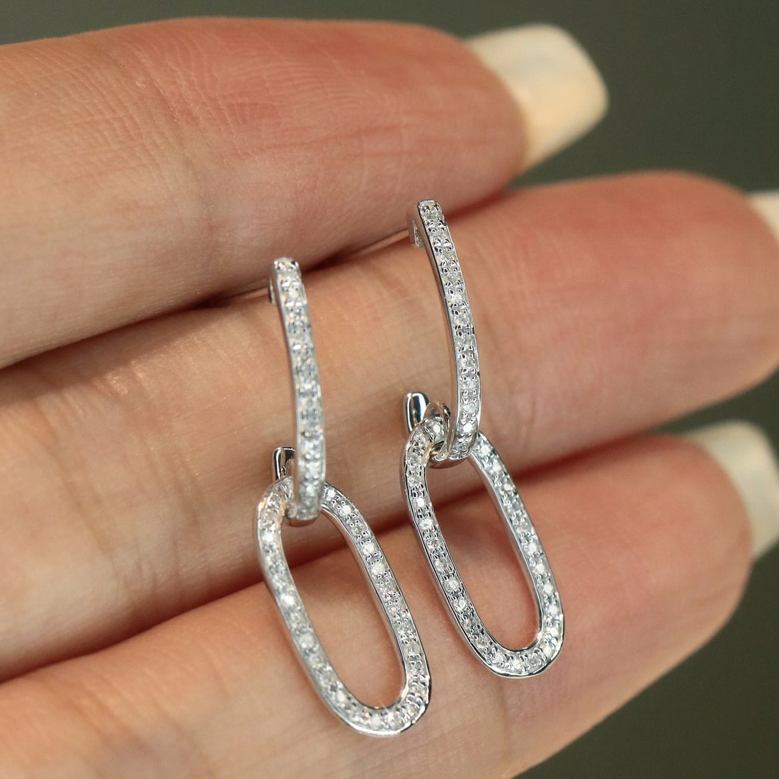 14k Gold 0.26 Ct Natural H Diamond Earrings - 3