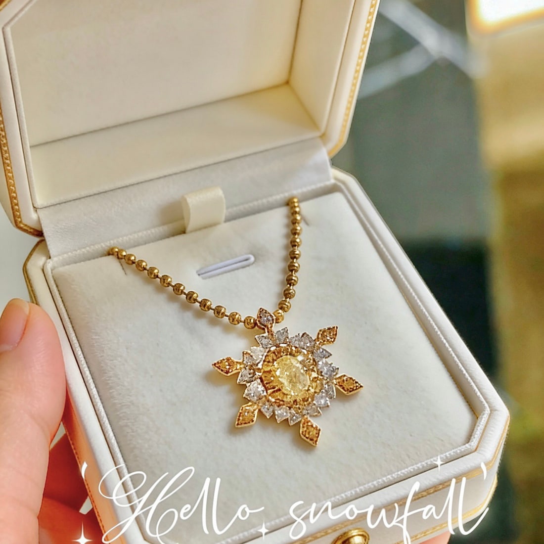 14k Gold 0.3 Ct Natural Yellow Diamond & Diamond Pendant( Without Chain ) - 5
