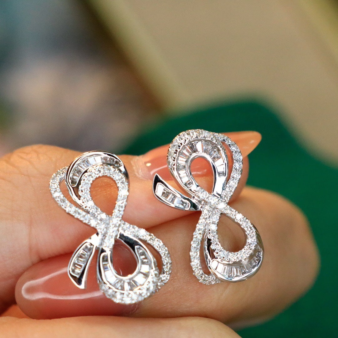 14k Gold 0.7 Ct Natural H Diamond Earrings - 3