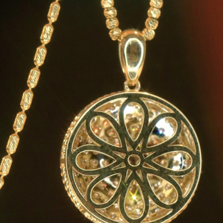 14k Gold 1.12 Ct Natural H Diamond Pendant( Without Chain ) - 4