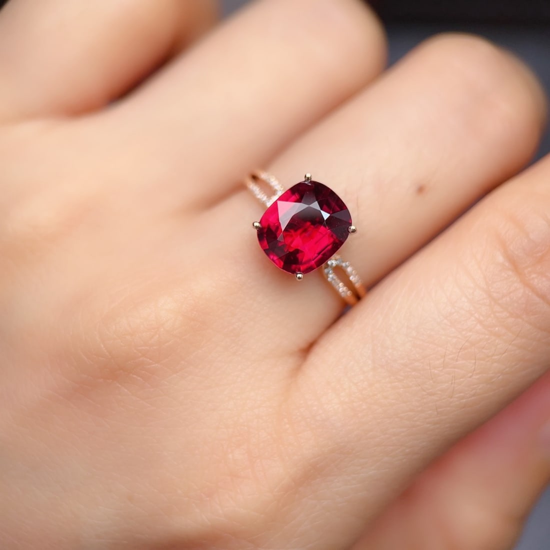 14k Gold 2.61 Ctw Natural Tourmaline & Diamond Ring - 2