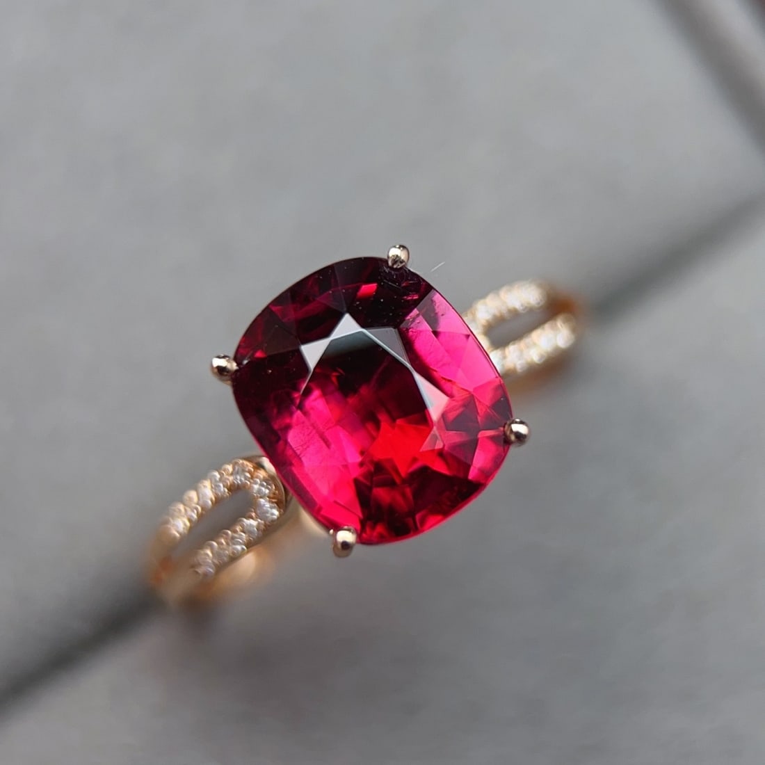 14k Gold 2.61 Ctw Natural Tourmaline & Diamond Ring - 3