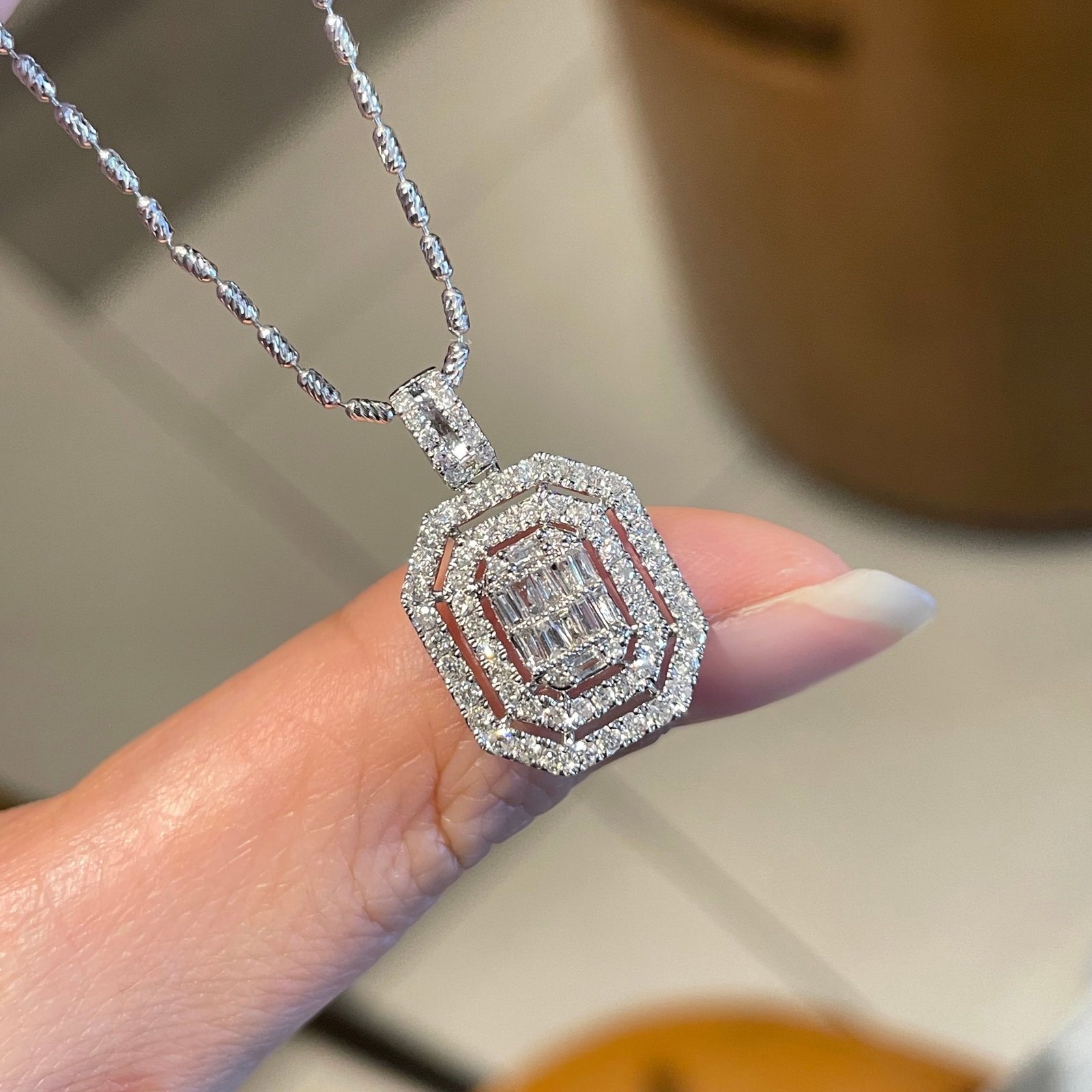 14k Gold 0.55 Ct Natural H Diamond Pendant( Without Chain ) - 2