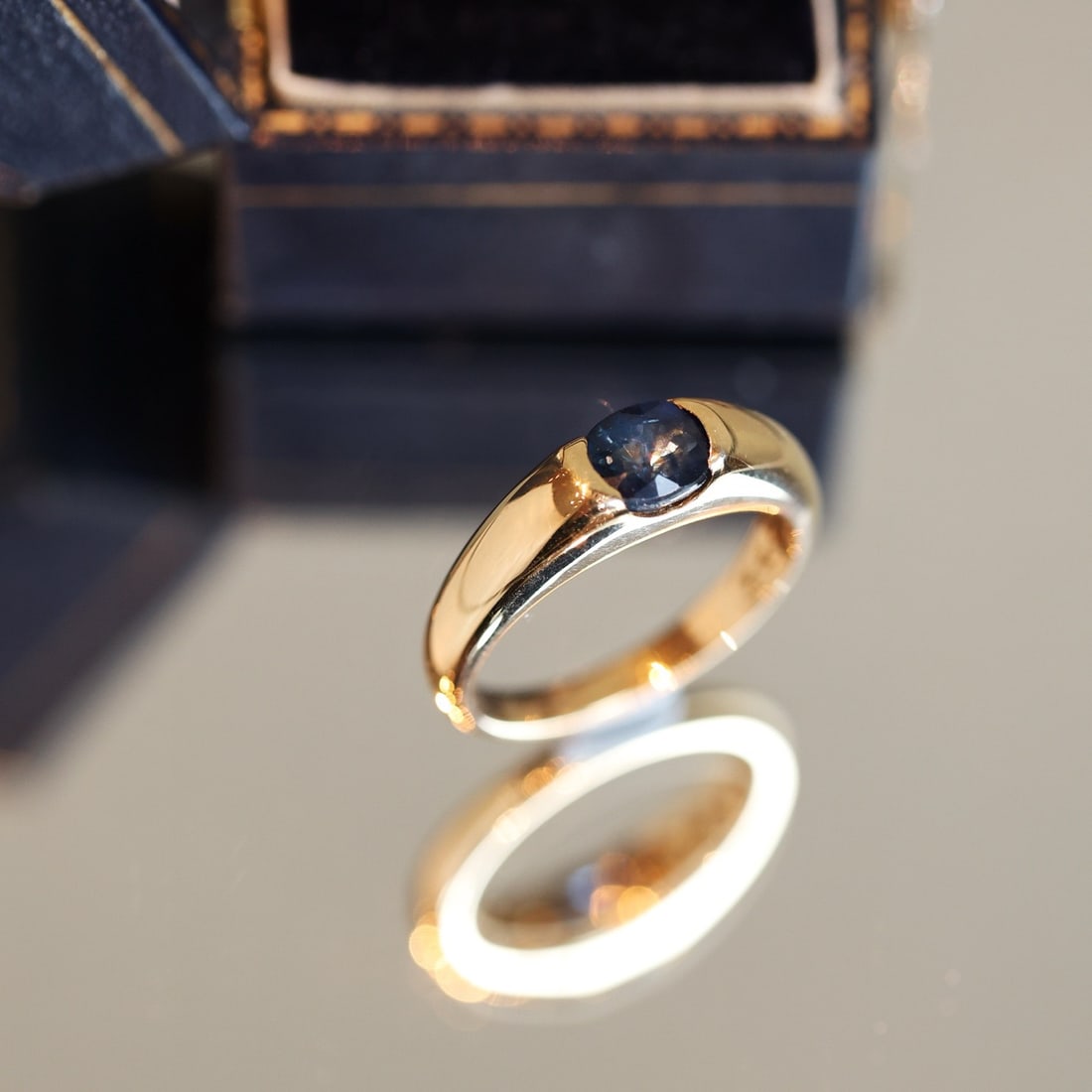 14k Gold 1.10 Ct Natural Sapphire Ring - 4