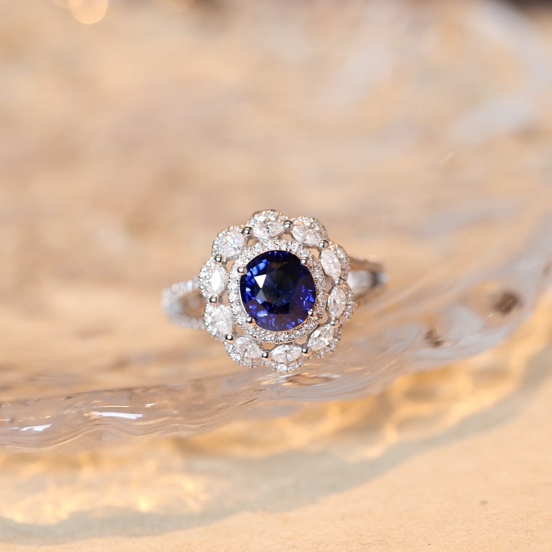 14k Gold 2.57 Ctw Natural Sapphire & Diamond Ring/pendant( Without Chain ) - 4