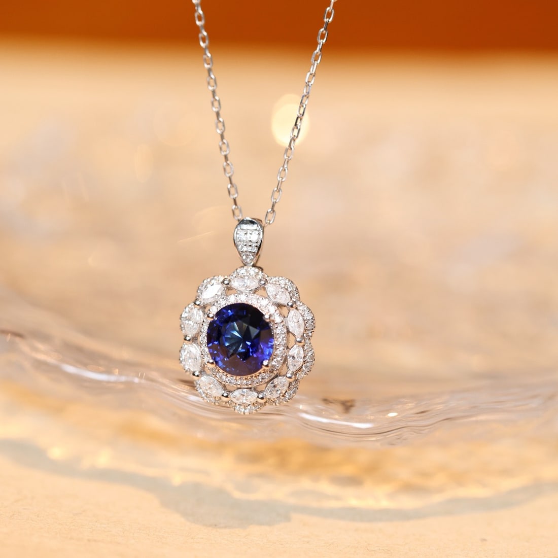 14k Gold 2.57 Ctw Natural Sapphire & Diamond Ring/pendant( Without Chain ) - 5