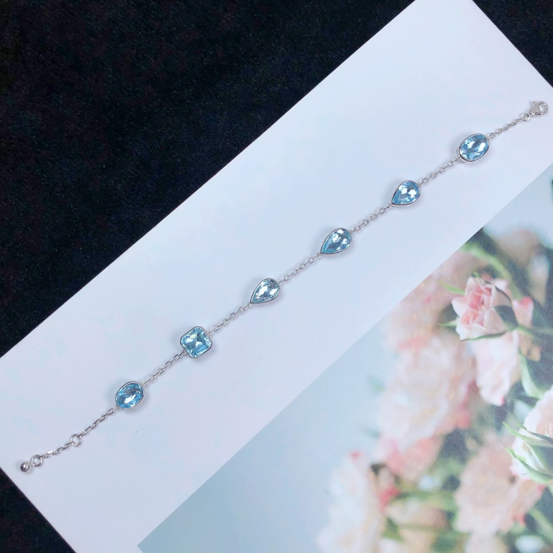 14k Gold 9.30 Ct Natural Aquamarine Bracelet - 2