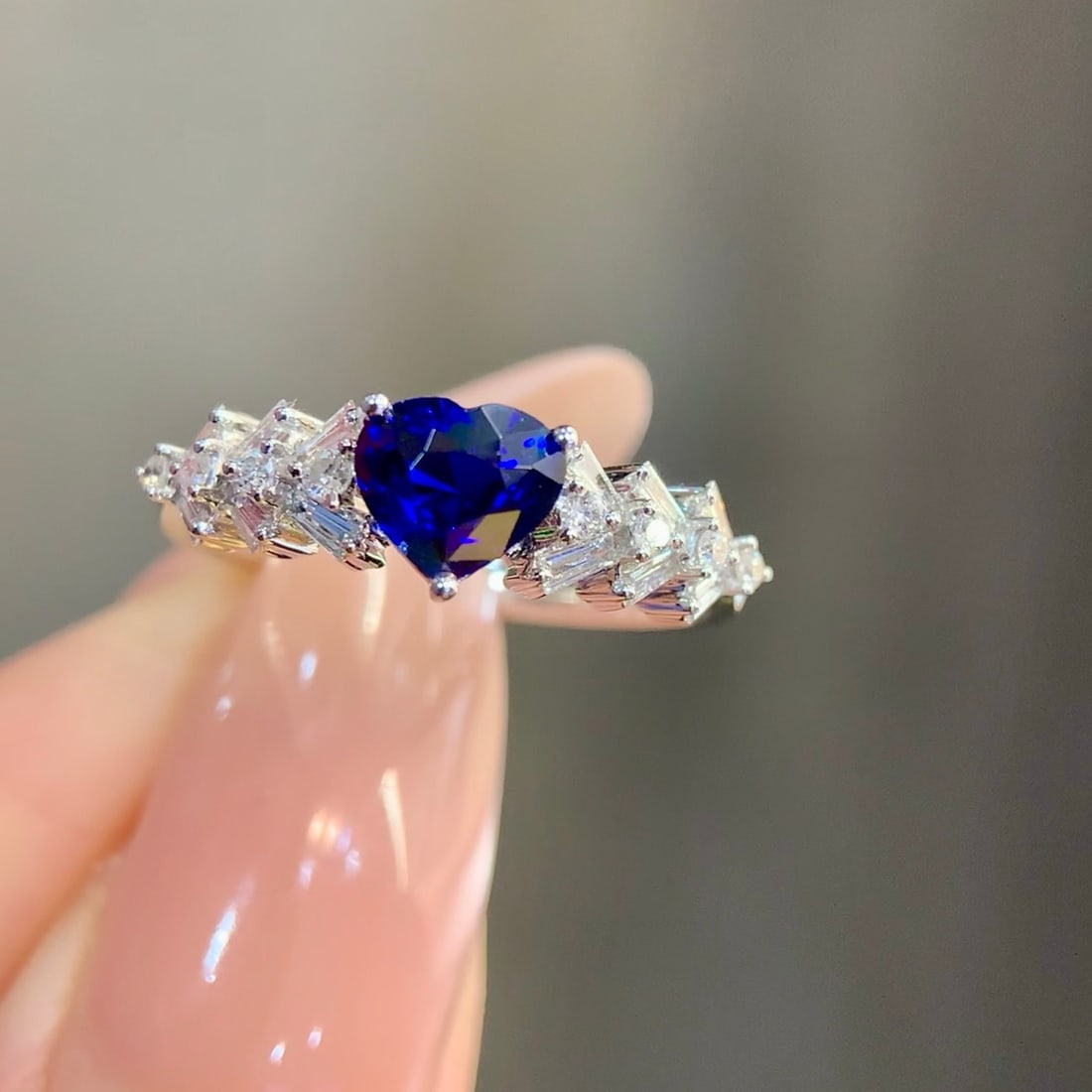 14k Gold 1.39 Ctw Natural Sapphire & Diamond Ring - 2