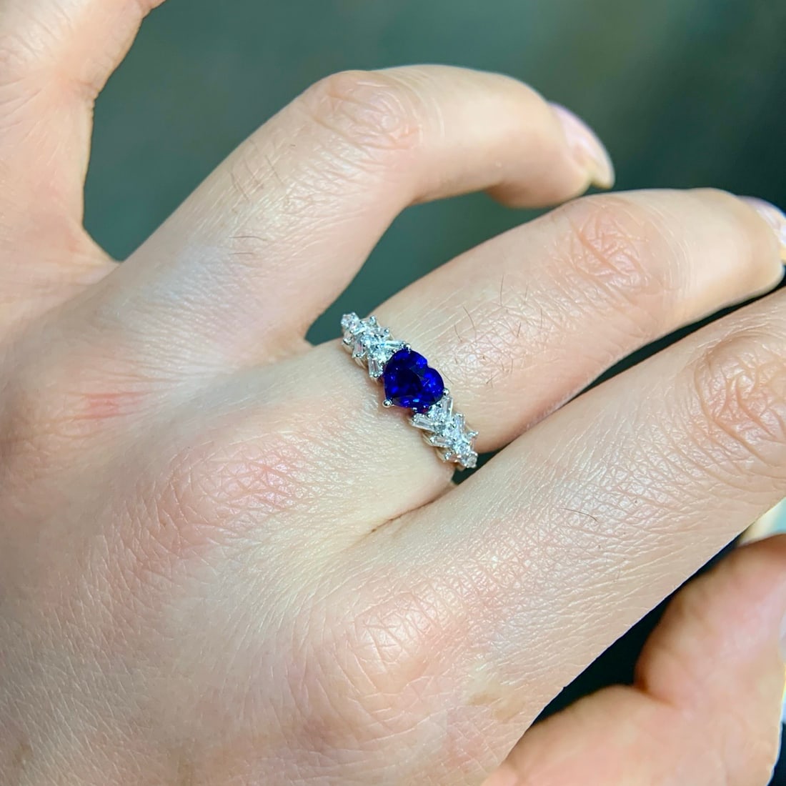 14k Gold 1.39 Ctw Natural Sapphire & Diamond Ring - 5