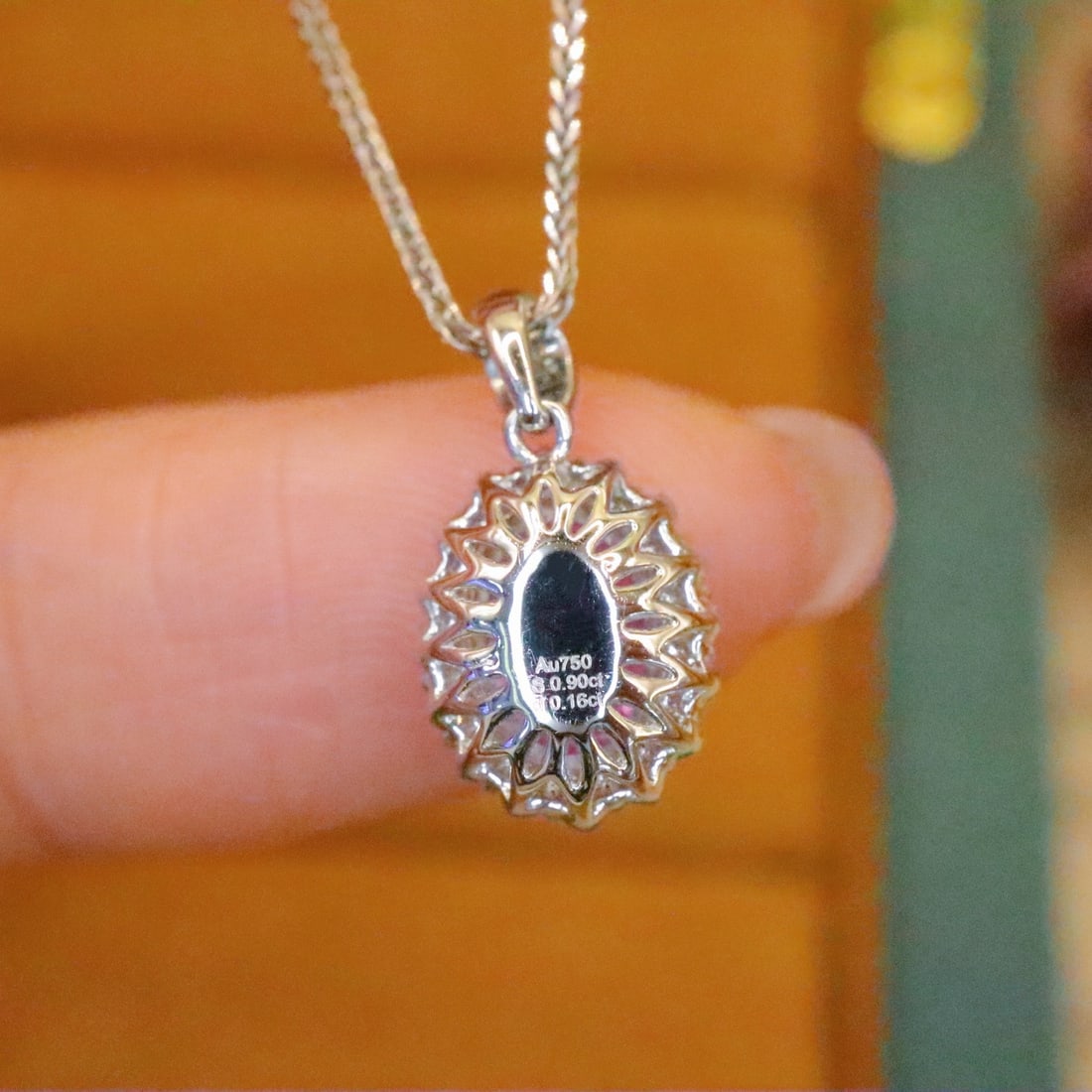 14k Gold 1.06 Ctw Natural Padparadscha Sapphire & Diamond Pendant( Without Chain ) - 4