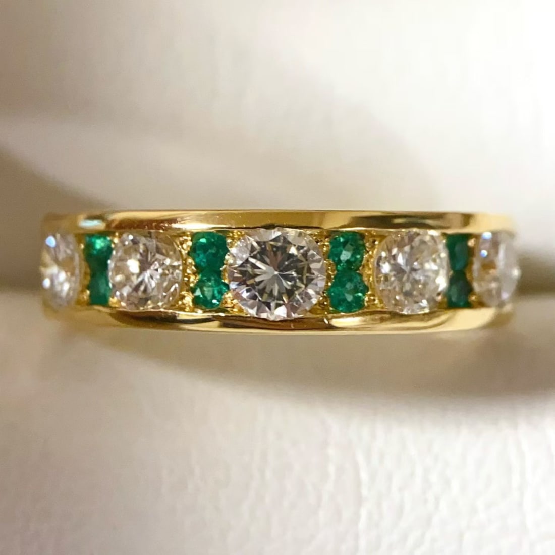 14k Gold 1.14 Ctw Natural Emerald & Diamond Ring - 5