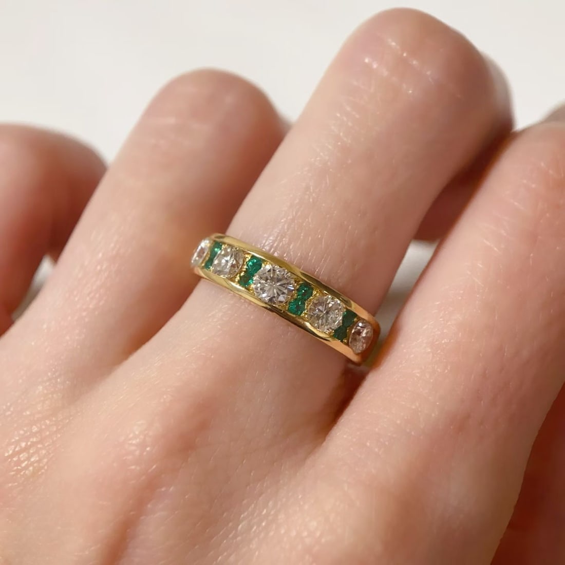 14k Gold 1.14 Ctw Natural Emerald & Diamond Ring - 6