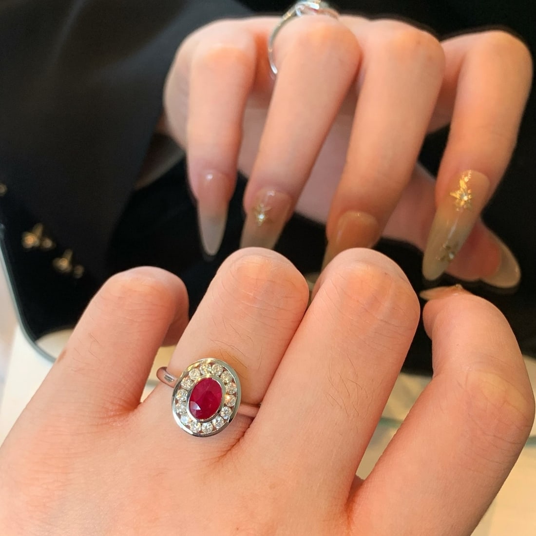 14k Gold 1.53 Ctw Vivid Red Natural Ruby & Diamond Ring - 2