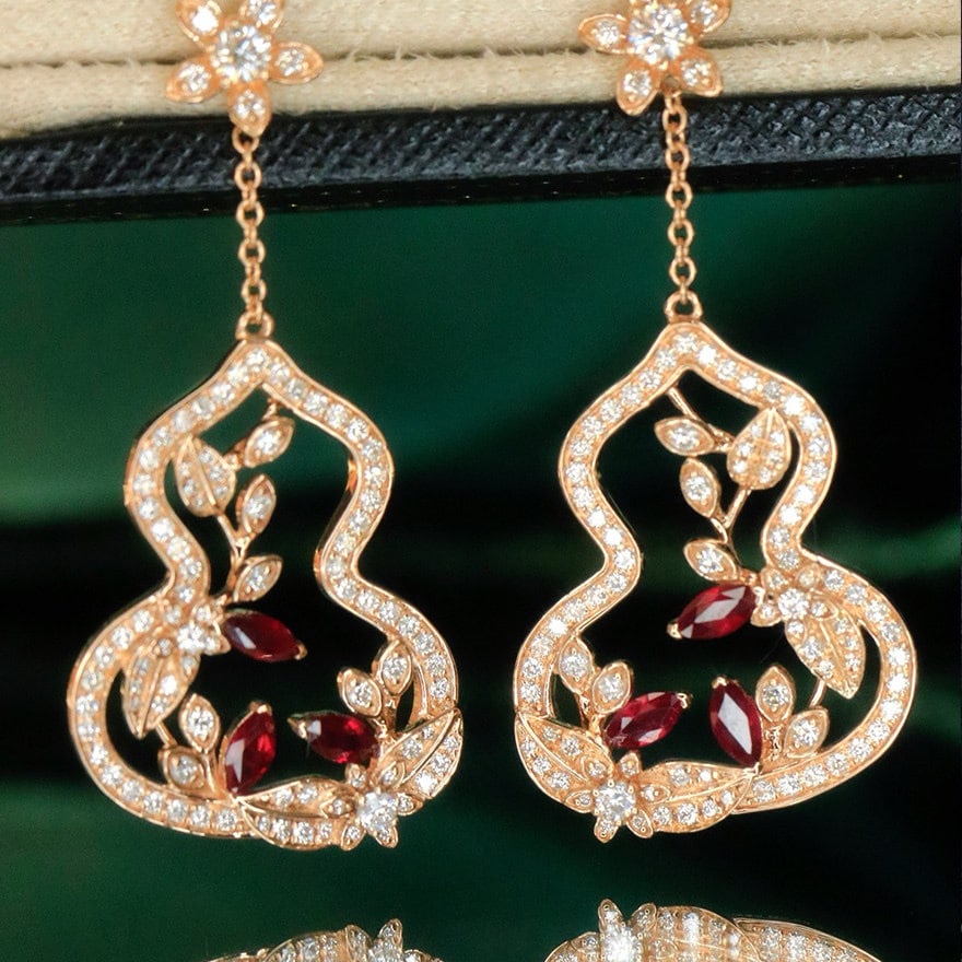 14k Gold 0.7 Ct Natural H Diamond Earrings - 4