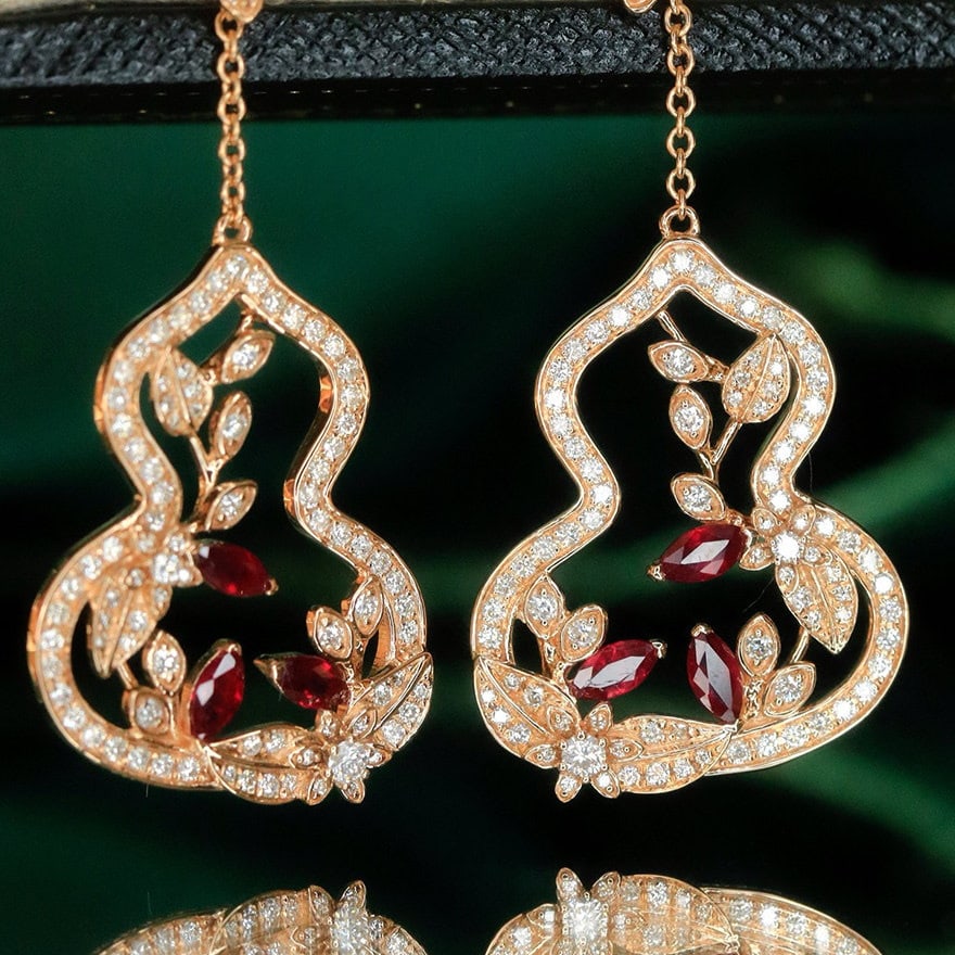 14k Gold 0.7 Ct Natural H Diamond Earrings - 5