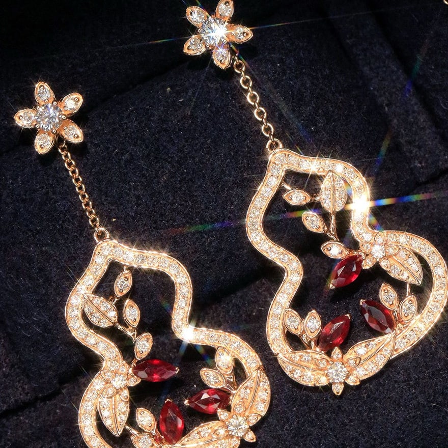 14k Gold 0.7 Ct Natural H Diamond Earrings - 9