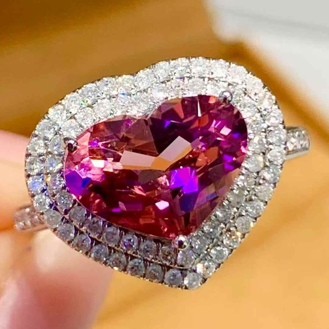 14k Gold 2.4 Ct Natural Tourmaline & Diamond Ring - 5