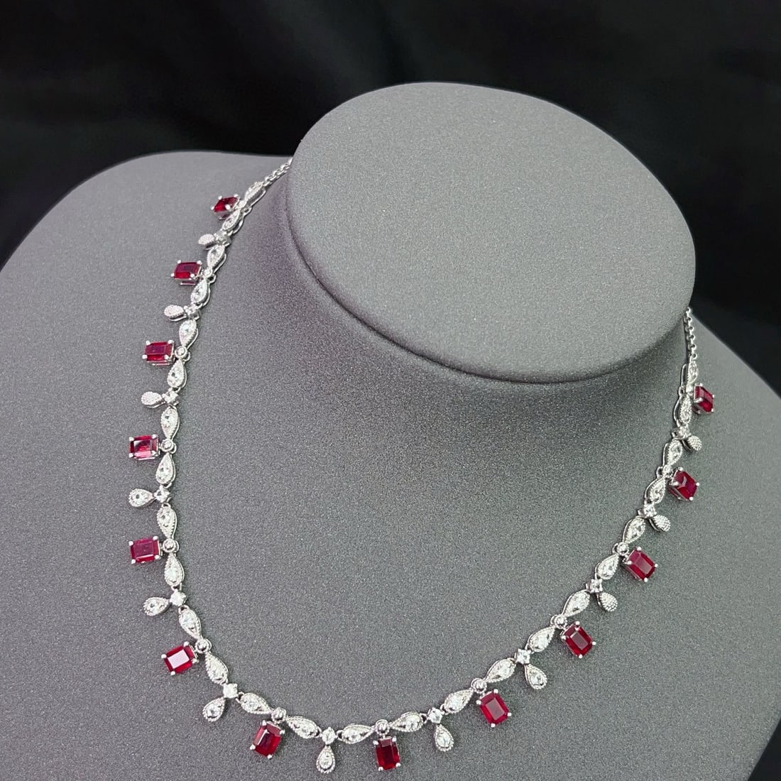 14k Gold 4.58 Ct Natural Ruby & Sapphire Necklace - 5